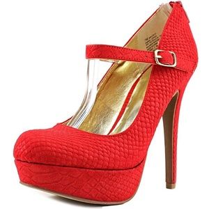 Material Girl | “Koko” Red Platform Stiletto Heels | Size 9